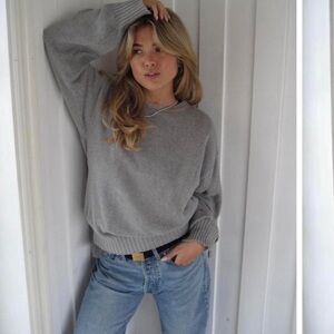 Djerf Avenue Heavy Crewneck Sweater Grey